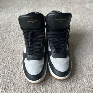 Louis Vuitton Black and White High-Top Sneakers